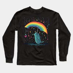 Narwhal Rainy Day With Umbrella Long Sleeve T-Shirt